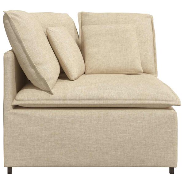 vidaXL modulsofa hj&oslash;rnemodul med hynder 100 cm cremefarvet