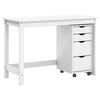 vidaXL Skrivebord og rullevogns&aelig;t MOSS 2 pcs Hvid