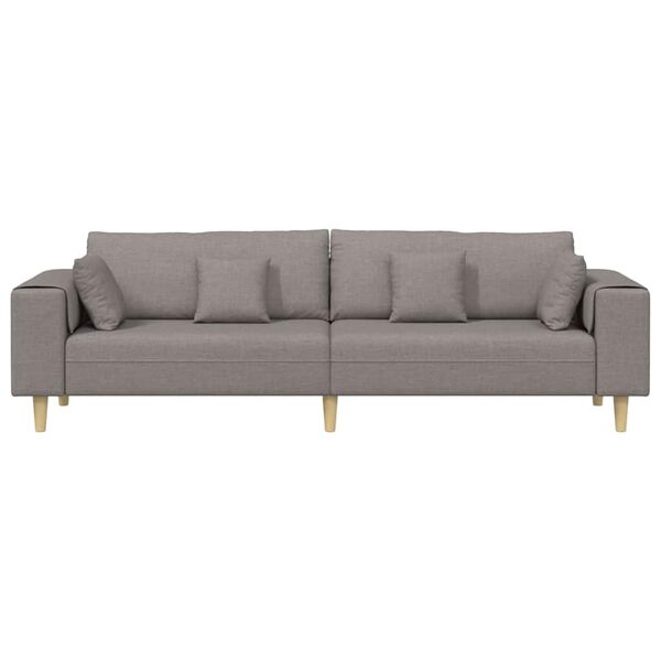 vidaXL Sofa med pude Gr&aring;brun 250 x 77 x 76 cm Stof