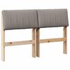 vidaXL Polstret sengegavl Gr&aring;brun 120 cm Massiv fyrretr&aelig;