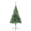 vidaXL kunstigt juletr&aelig; med lys og kugles&aelig;t 150 cm 380 grene