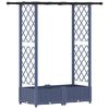 vidaXL H&aelig;vet Bed med Trellis og Tag Gr&aring; 122,5 x 40 x 121 cm PP
