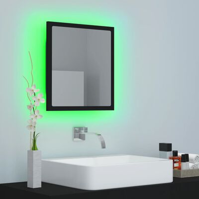 vidaXL badeværelsesspejl 40x8,5x37 cm spånplade sort