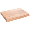vidaXL bordplade til badev&aelig;relse 40x30x(2-4) cm massivt tr&aelig; lysebrun