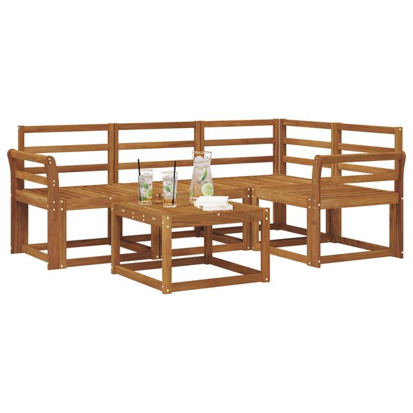 vidaXL Udend&oslash;rs sofagruppe 5 pcs Naturfarvet Massivt Akacietr&aelig;