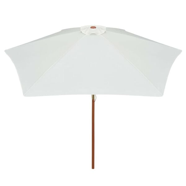 vidaXL parasol 270x270 cm træstang cremehvid