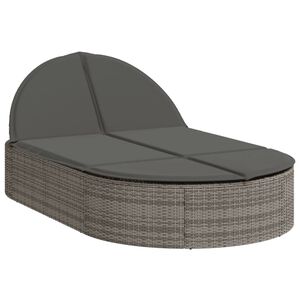 vidaXL loungesofa med hynder polyrattan gr&aring;