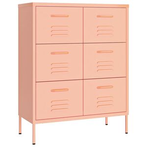vidaXL kommode 80x35x101,5 cm st&aring;l lyser&oslash;d