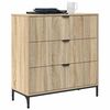 vidaXL Sideboard Sonoma-eg 79,5 x 33 x 82 cm Konstrueret træ