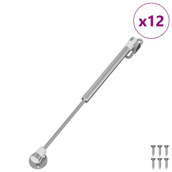 vidaXL Hydraulisk gasfjeder 12 pcs S&oslash;lv 280 x 17 x 16 mm PP og jern