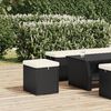 vidaXL ottoman med hynde 40x30x40 cm polyrattan sort