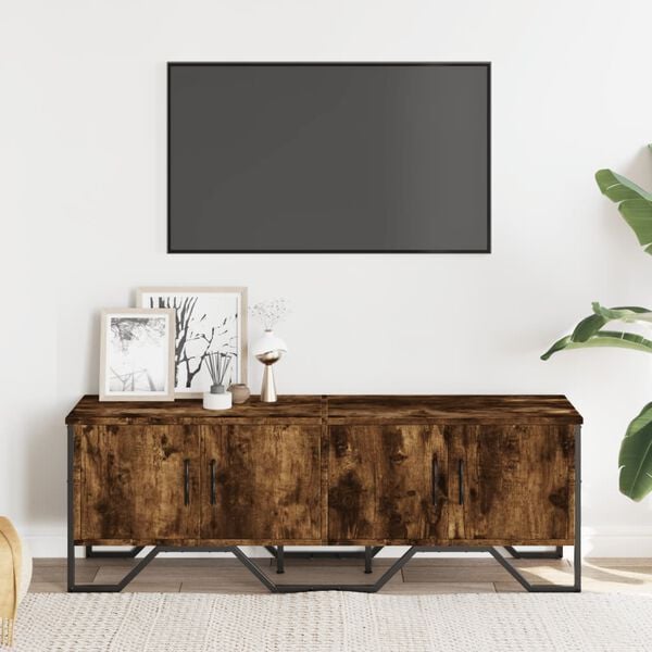 vidaXL tv-bord 122x34x41 cm konstrueret tr&aelig; r&oslash;get egetr&aelig;sfarve