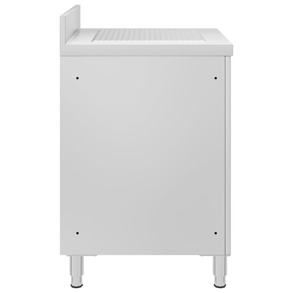 vidaXL kommercielt køkkenskab med afløbsbakke rustfrit stål