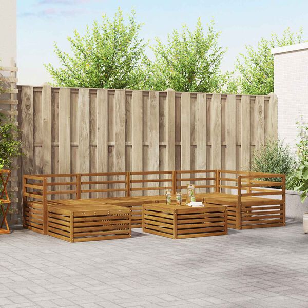 vidaXL Udend&oslash;rs sofagruppe 7 pcs Naturfarvet