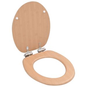vidaXL toilets&aelig;de med soft close-l&aring;g MDF bambusdesign