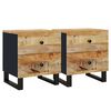vidaXL sengeborde 2 stk. 40x33x46 cm massivt mangotr&aelig;