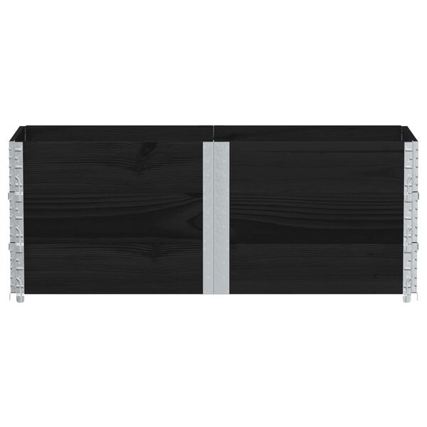 vidaXL pallerammer 3 stk. 150x50 cm massivt fyrretr&aelig; sort