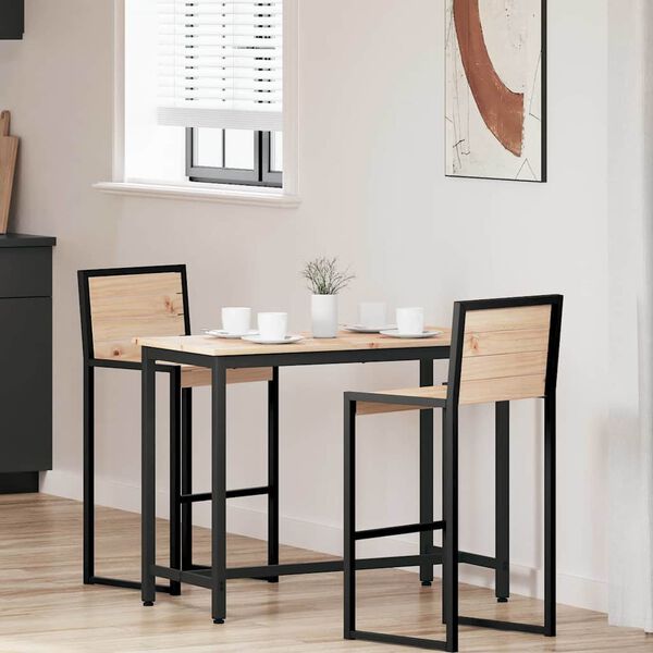 vidaXL bord Naturfarvet 100 x 50 x 77 cm Ingeni&oslash;rtr&aelig; og st&aring;l