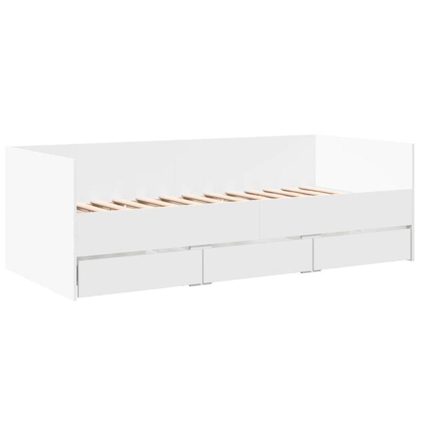 vidaXL daybed med skuffer uden madras 100x200 cm hvid