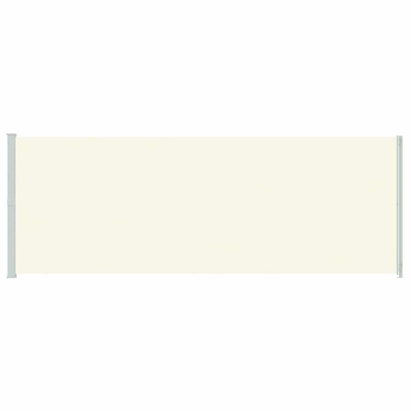 vidaXL sammenrullelig sidemarkise til terrassen 220x600 cm cremefarvet