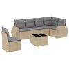 vidaXL sofas&aelig;t til haven 7 dele med hynder polyrattan beige