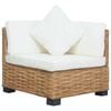 vidaXL hj&oslash;rnesofa med hynder naturlig rattan