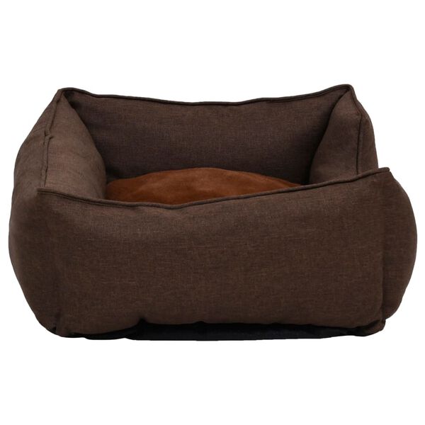 vidaXL hundekurv 65x50x20 cm h&oslash;r-look fleece brun