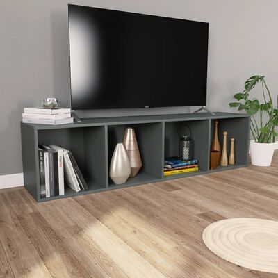 vidaXL bogreol/tv-bord 36x30x143 cm konstrueret træ grå