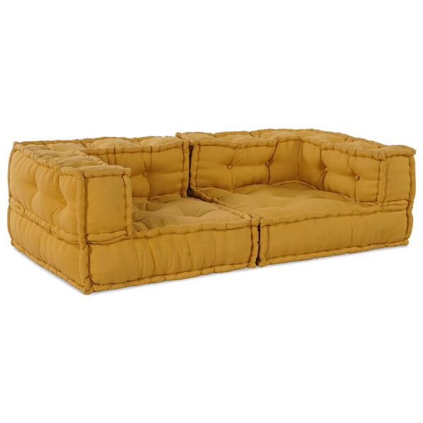 vidaXL 2-personers modulsofa stof 140x70x36 gul