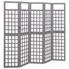 vidaXL 5-panels rumdeler/espalier 201,5x180 cm massivt grantr&aelig; gr&aring;