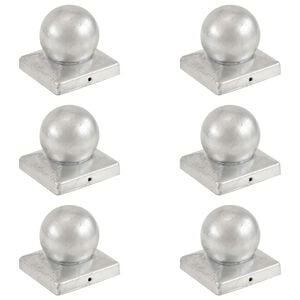 vidaXL globusformet stolpeh&aelig;tte 6 stk. 101x101 mm galvaniseret metal
