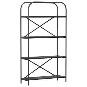 vidaXL Bogreol 4 niveauer 80 x 30 x 146 cm Konstrueret tr&aelig; Sort eg