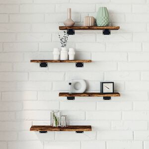 vidaXL v&aelig;ghylder 4 stk. 40x10x1,5 cm konstrueret tr&aelig; r&oslash;get egetr&aelig;