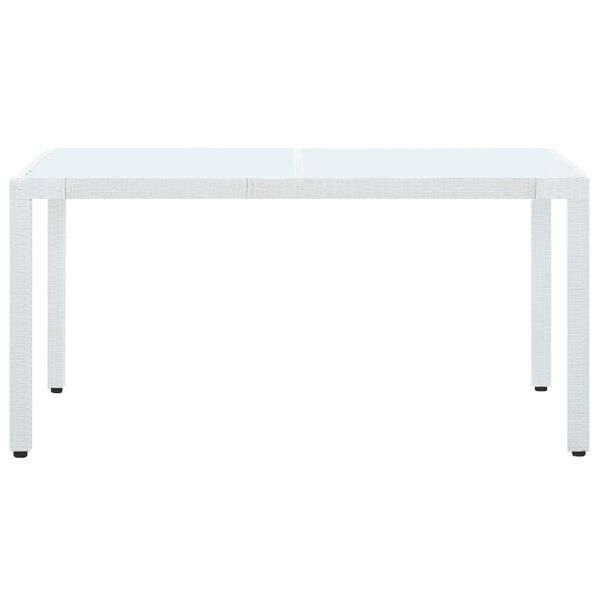 vidaXL havebord 150x90x75 cm polyrattan hvid