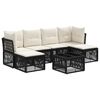 vidaXL Havesofa S&aelig;t 7 stk. Sort polyrattan