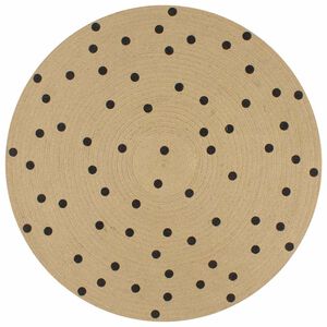 vidaXL h&aring;ndlavet t&aelig;ppe med polkaprikker jute 90 cm