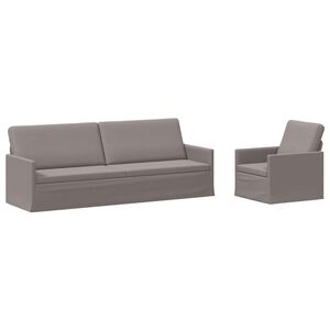 vidaXL Sofa S&aelig;t 2 pcs Gr&aring;brun Stof