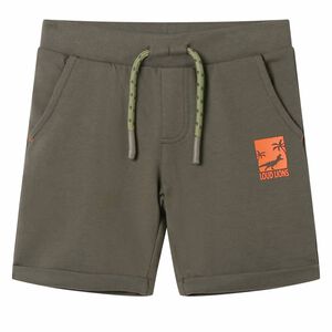 Shorts til b&oslash;rn str. 116 med sn&oslash;re m&oslash;rk kakifarve