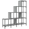 vidaXL bogreol 122x30x132 cm konstrueret tr&aelig; og metal gr&aring; sonoma-eg