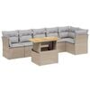 vidaXL sofas&aelig;t til haven 7 dele med hynder polyrattan beige