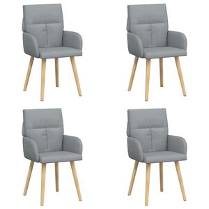 vidaXL Spisestole 4 stk. Stof Lysegr&aring; 60 x 56 x 93 cm