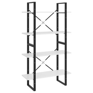 vidaXL bogreol med 4 hylder 80x30x140 cm konstrueret tr&aelig; hvid