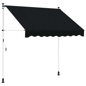 vidaXL Manuel Utr&aelig;kkelig Markise Sort 250 cm