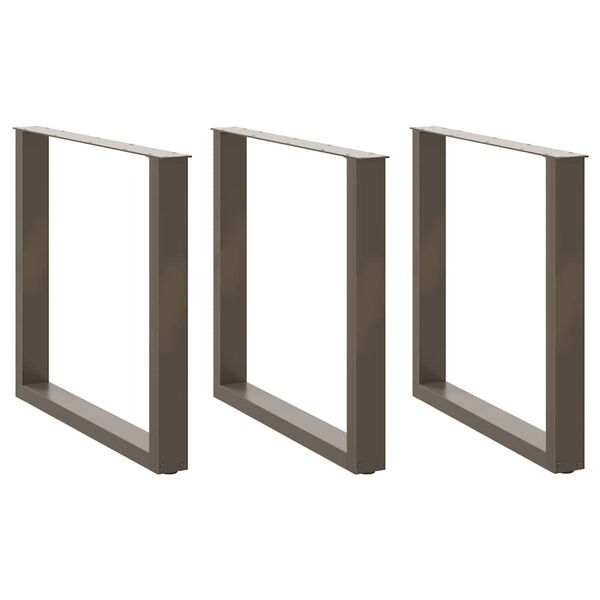 vidaXL spisebordsben U-formet 3 stk. naturst&aring;l 80x(72-73) cm st&aring;l