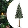 vidaXL Slankt Juletr&aelig; Gr&oslash;n 180 cm PVC og Massiv Fyrretr&aelig;