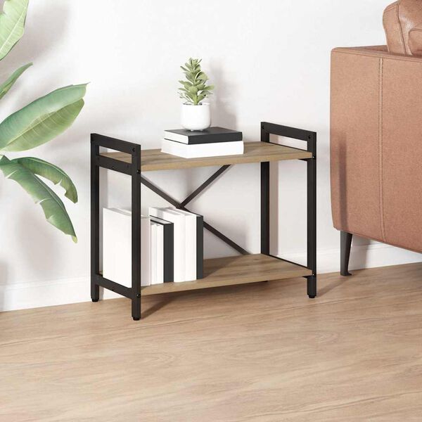 vidaXL Bogreol Artisan Egetr&aelig; 60 x 30 x 50 cm Konstrueret tr&aelig;