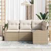 vidaXL Havesofa S&aelig;t 4 pcs Beige polyrattan