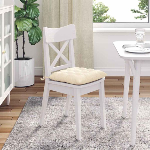 vidaXL S&aelig;depuder 4 pcs Creme 40 x 40 x 6 cm Velourstof
