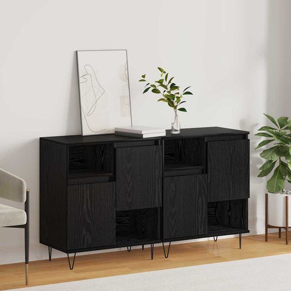 vidaXL Sideboard 2 pcs Sort eg 60 x 35 x 70 cm