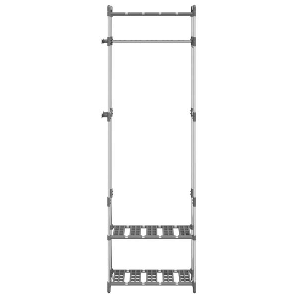 vidaXL tøjstativ 3 niveauer 59x29x192 cm aluminium sølvfarvet